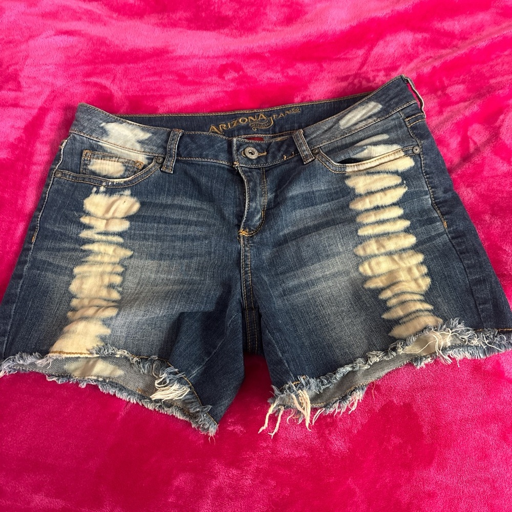 Arizona Jean Company Women's Distressed Blue Denim Shorts